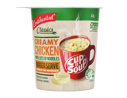 CONTINENTAL Classics Creamy Chicken Noodles Cup A Soup Pot, 43g