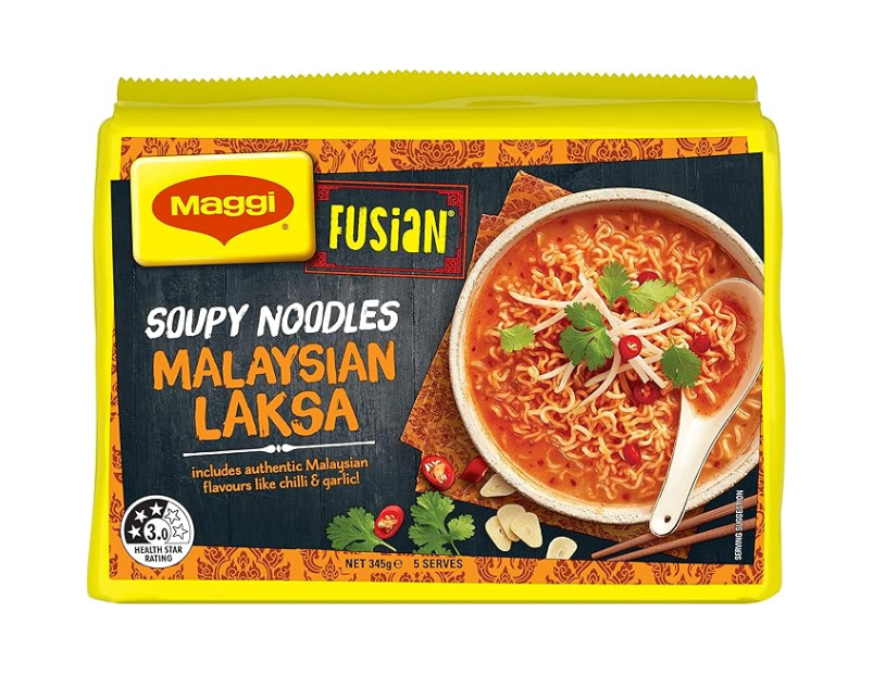 MAGGI FUSIAN Malaysian Laksa Soupy Noodles 30 Pack, 6 x 5