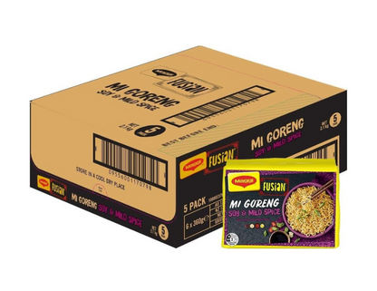 MAGGI FUSIAN Noodles Mi Goreng Soy and Mild Spice 30 Pack, 6 x 5