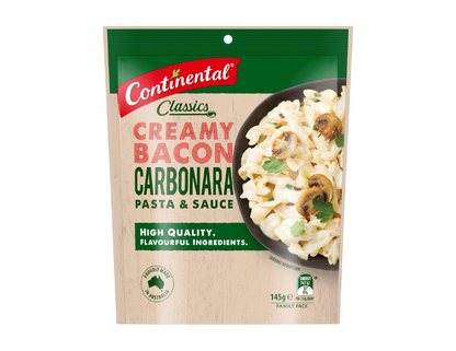 CONTINENTAL Pasta and Sauce Family Bacon and Carbonara 145g