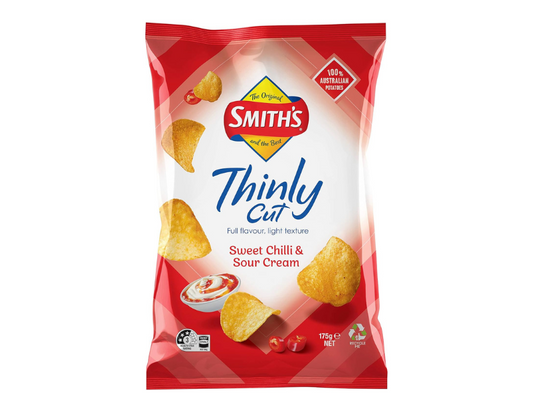 Smith's Thinly Cut Sweet Chilli and Sour Cream Potato Chips 175 g