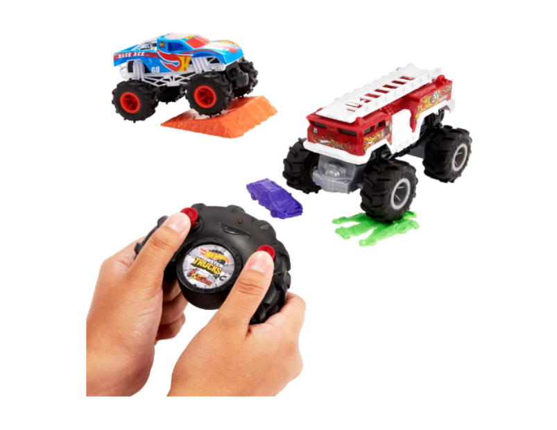 Hot Wheels | RC Monster Trucks 2-Pack, 1 Race Ace & 1 HW 5-Alarm in 1:24 Scale