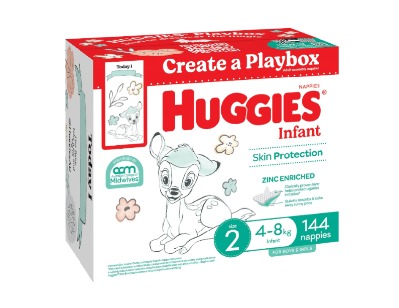 Huggies Infant Nappies Size 2 (4-8kg) 144 Pack