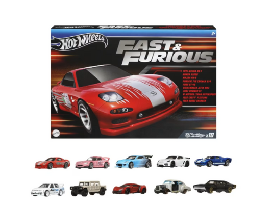 10 Pack Hot Wheels Fast and Furious Cars Set