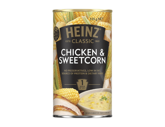 Heinz Classic Chicken and Sweetcorn Soup Family Pack Canned Soup, 535g