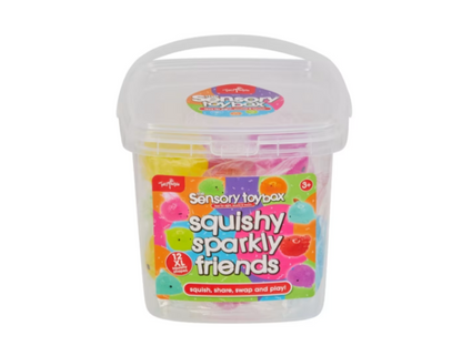 ToyMania | The Sensory Toy Box Squishy Sparkly Friends Set, 12 Pack