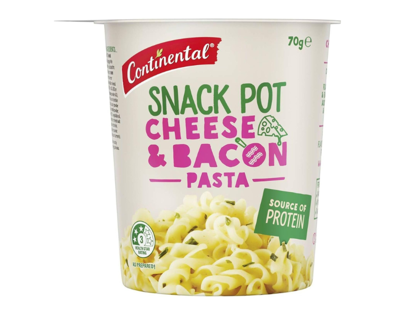 Continental Snack Pot | Cheese & Bacon Pasta, 70g