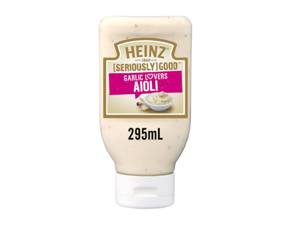 Heinz Seriously Good Garlic Lovers Aioli Flavoured Mayonnaise Egg Mayonnaise Dipping Sauce 295ml