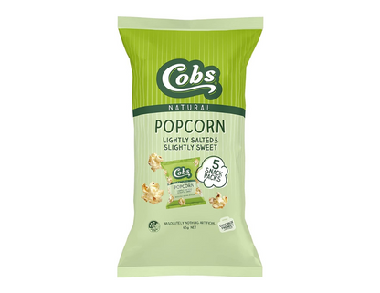 Cobs Natural Lightly Salted and Slightly Sweet Popcorn, 5 x 13 g