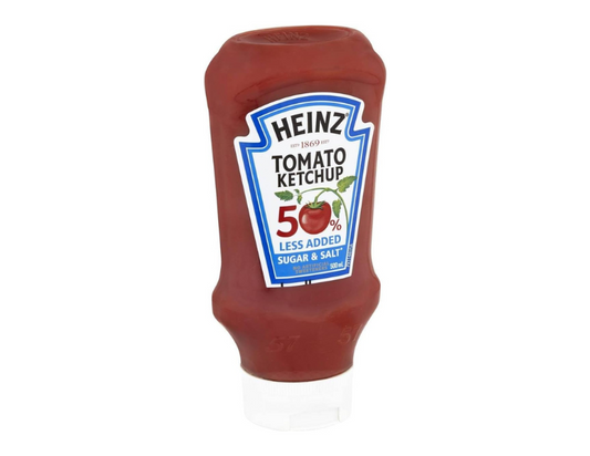 Heinz Ketchup 50% Less Added Sugar and Salt Tomato Sauce 500 ml