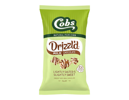 Cobs Drizzl'd Milk Chocolate Lightly Salted Slightly Sweet Popcorn 110 Grams