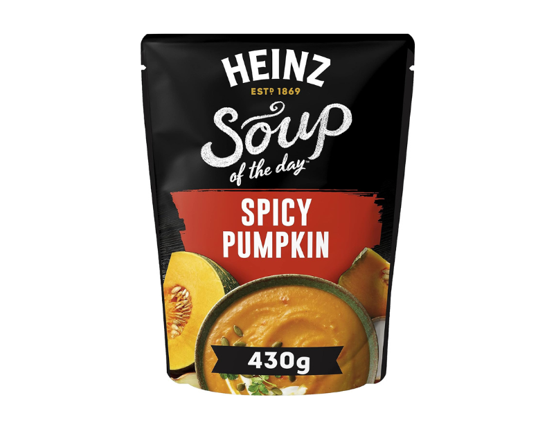 Heinz Spicy Pumpkin Soup Soup of the Day Vegetarian Pouch Microwaveable Meal 430g