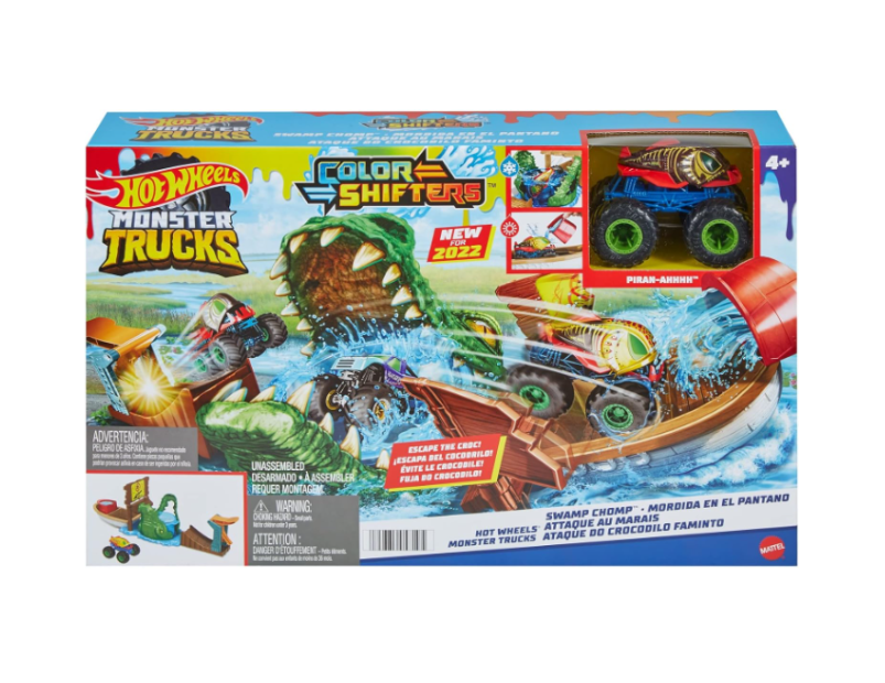 Hot Wheels | Monster Trucks Swamp Chomp Playset, with 1 Color Shifters Truck