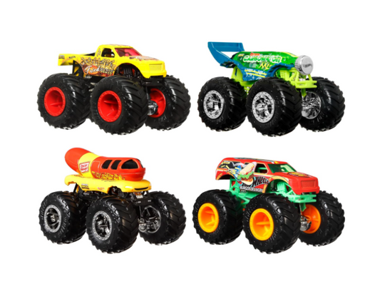 Hot Wheels | Monster Trucks Set of 4 1:64 Scale Toy Trucks, Collectible Vehicles