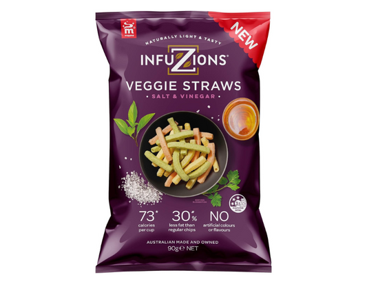 Infuzions Veggie Straws Salt & Vinegar Flavour 90g