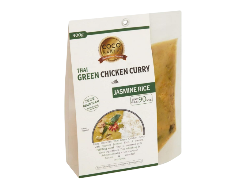 Coco Earth Thai Green Chicken Curry & Rice, 400 g