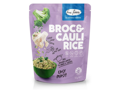 Fine Fettle Broc & Cauli Rice 50g - Carton of 6. 100% natural gluten free