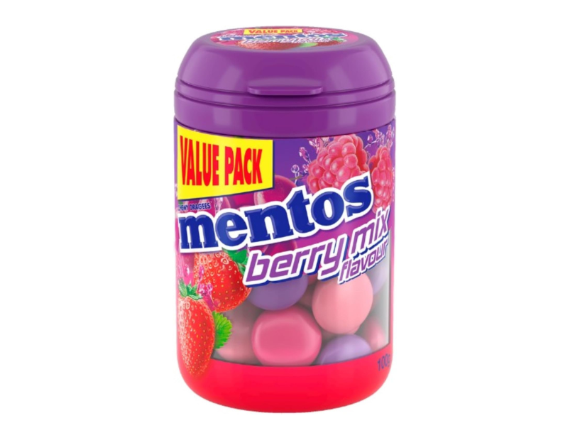 Mentos Berry Mix Candy Bottle, 100g