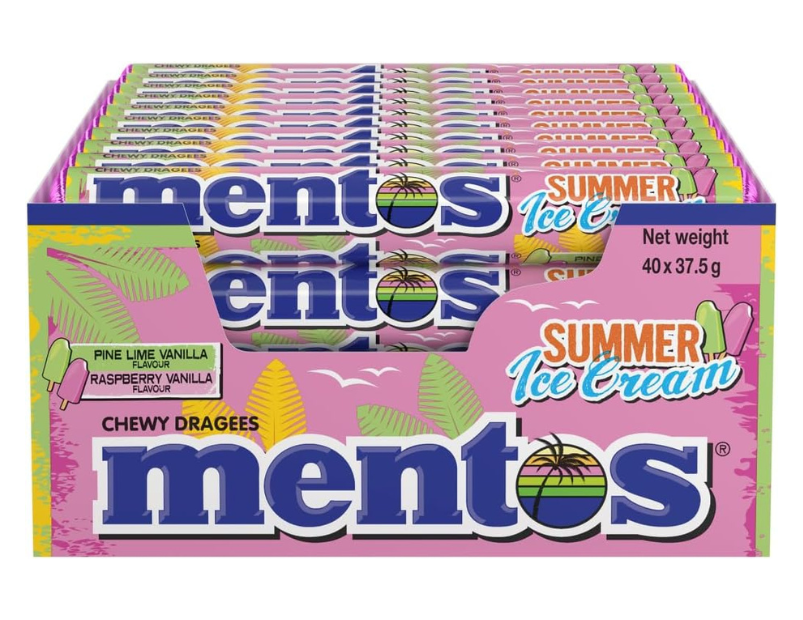 Mentos Summer Ice Creams Candy Roll 37.5 g (40 Pieces)