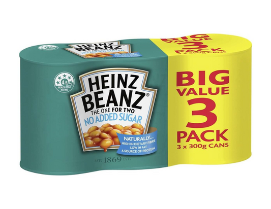 Heinz No Added Sugar Beanz Multipack Baked Beans in Tomato Sauce 300g (Pack of 3)