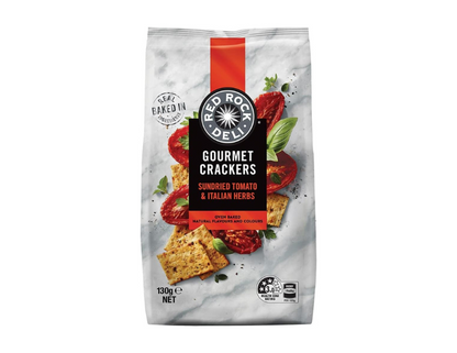 Red Rock Deli Reg Gourmet Sundried Tomato & Italian Herbs Cracker 130 g