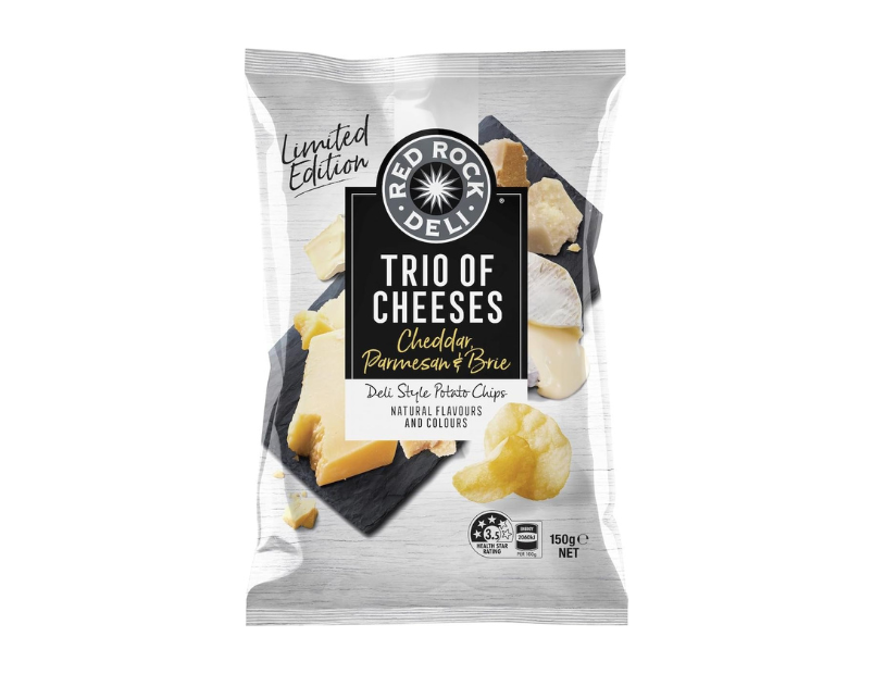 Red Rock Deli Trio of Cheeses Flavoured Chips 150 g