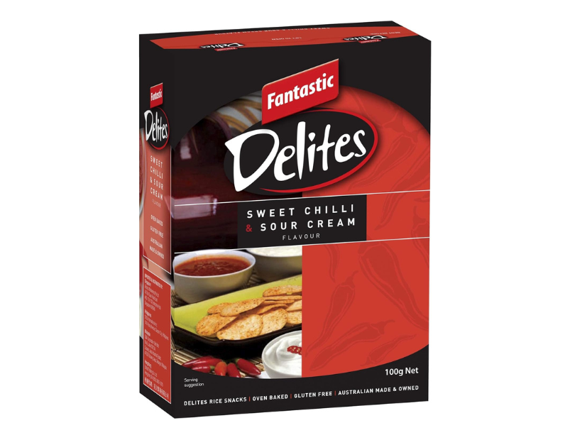 Fantastic Delites Sweet Chilli and Sour Cream Rice Crackers, 100g