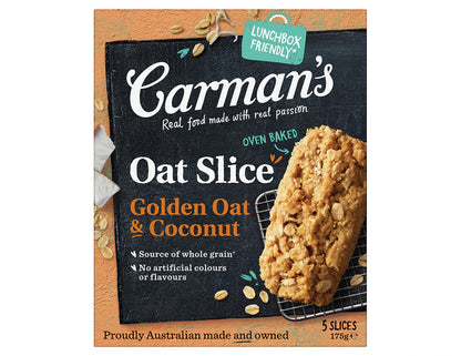 Carman's Oat Slice Golden Oat & Coconut 175g - 3 Pack