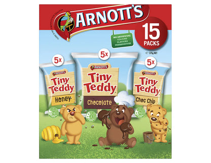 Arnott's Tiny Teddy Biscuits Variety Box 375g - Pack of 2