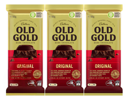 Cadbury Old Gold Dark Chocolate Original 180g 3 pack