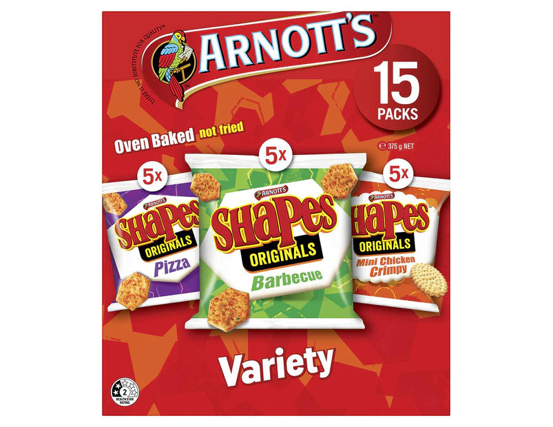 Arnott's Shapes Variety Value Box 375g - 2 Pack