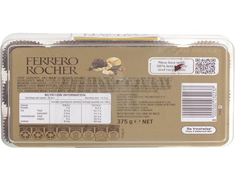 Ferrero Rocher Chocolate Gift Box 30 pieces 375g