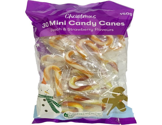 3 x Christmas Candy Canes 30 Pack - Peach & Strawberry