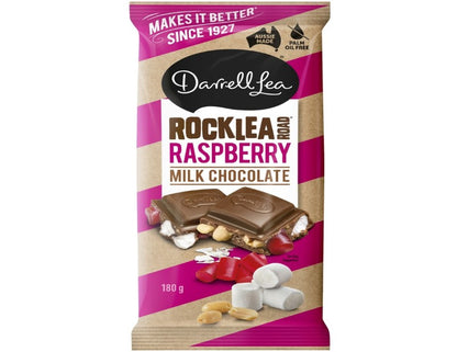 Darrell Lea Rocklea Road Raspberry Milk Chocolate Block 180g - 2 Pack