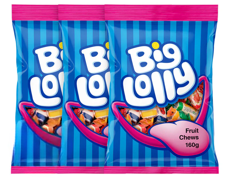 Big Lolly Fruit Chews 160g - 3 Pack