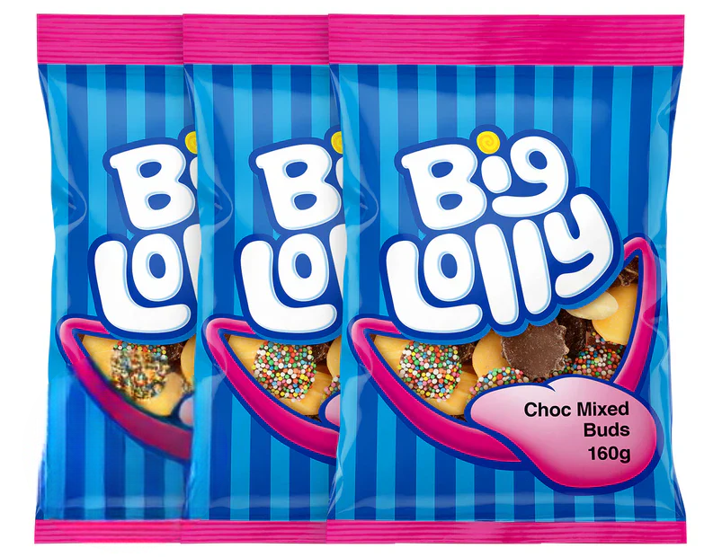 Big Lolly Mixed Choc Buds 160g - 3 Pack