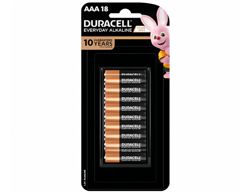 Duracell | Everyday Alkaline AAA Batteries - (Pack of 18)