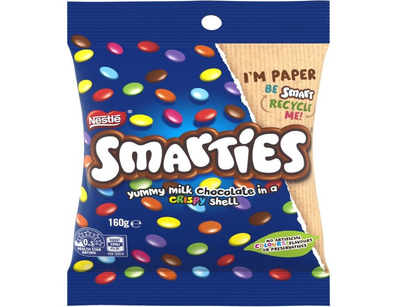 Nestle Smarties Milk Chocolate Lolly Bag 160g - 2 Pack