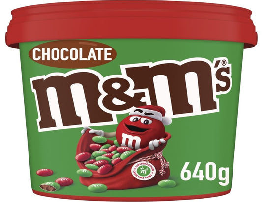 M&M's Red & Green Milk Chocolate Christmas Party Bucket 640g