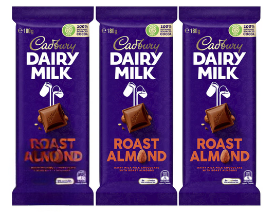 Cadbury Dairy Milk Roast Almond 180g 3 pack