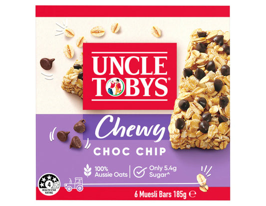 Uncle Tobys Chewy Muesli Bars Choc Chip 185g -3 Pack