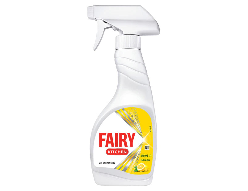 Fairy Lemon Dish & Kitchen Spray 450mL - 4 Pack