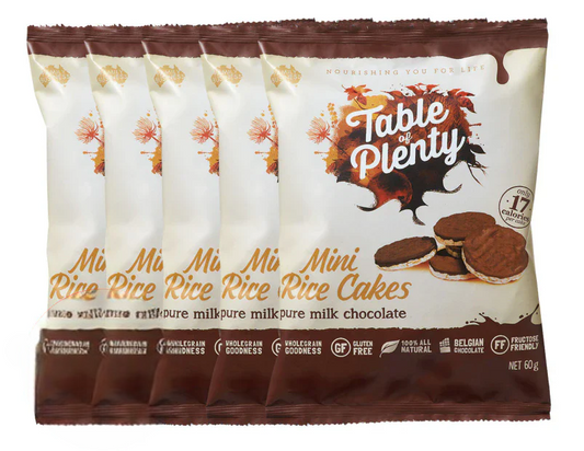 Table Of Plenty Mini Rice Cakes Pure Milk Chocolate 60g - 5 Pack