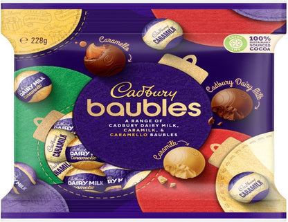 Cadbury Mixed Chocolate Christmas Baubles Bag 228g