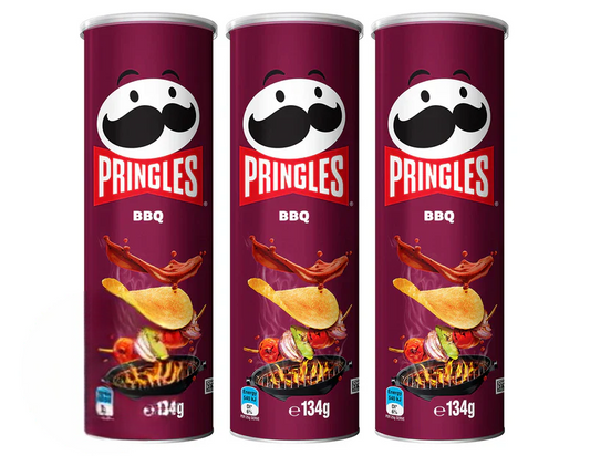 Pringles Potato Chips BBQ 134g - 3 Pack