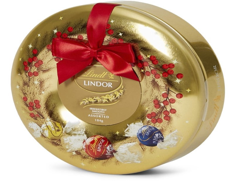 Lindt Lindor Assorted Wreath Tin 184g