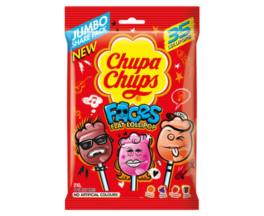 Chupa Chups Faces Flat Lollipops - 2 Pack