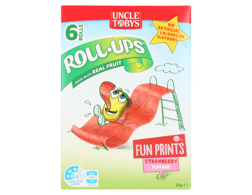 Uncle Toby's Roll-Ups Strawberry 94g - 3 Pack