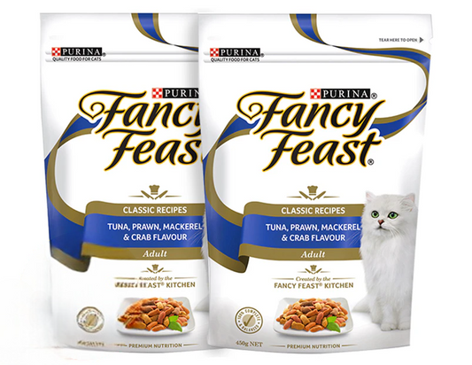 Fancy Feast Tuna Prawn Mackerel & Crab 450g - 2 Pack