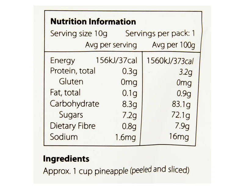 CrispyFruits Freeze Dried Pure Pineapple 10g - 12 Pack